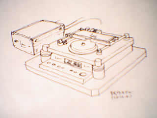 In this drawing, the 47 Labs CD transport has square ordinary power supply.