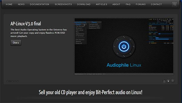 [Schermata del sistema operativo per music server Audiophile Linux]