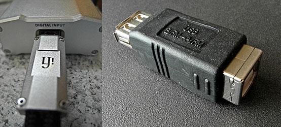 [iFi Gemini plugged into iDAC and thead supplied USB adapter.]