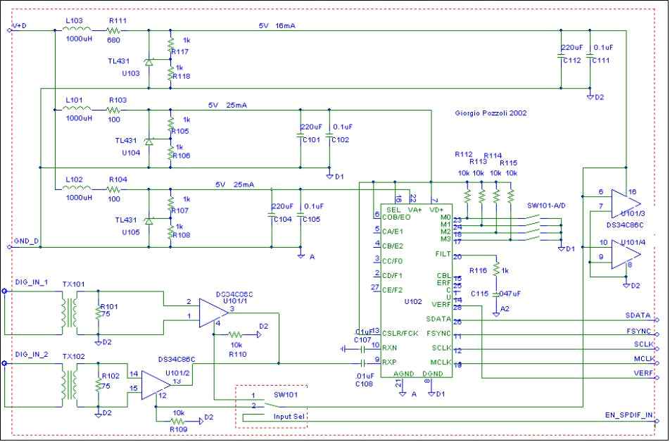 [MW DAC 1541A receiver schematic]