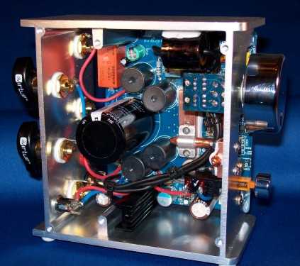 Interior view of the Virtue Audio Virtue.ONE class-T amplifier.