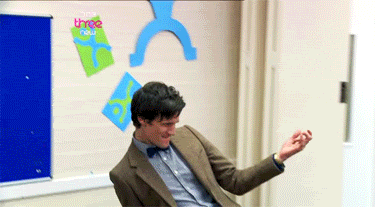 [Air guitaring]