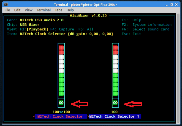 [Alsamixer screen]