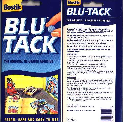 Several usages of Blu Tack, How to use Blu Tack, Blu tack uses