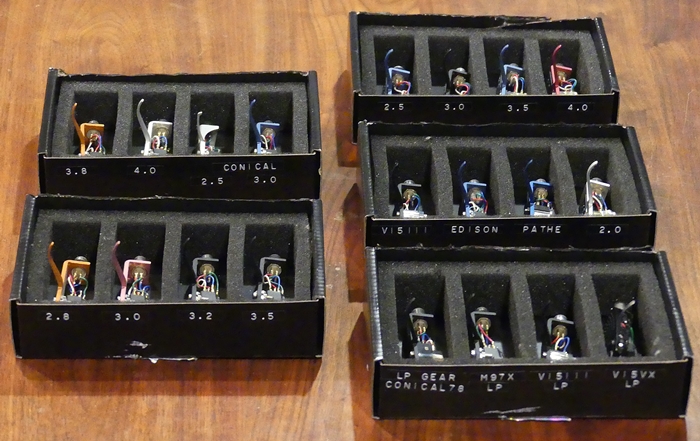 [Holo Taco shipping boxes as headshell trays, labeled]