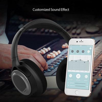 [Dodocool DA151 wireless headphones with EQ showing app.]