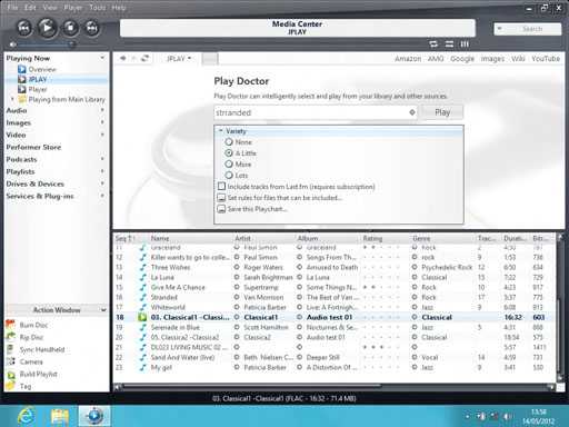 [Schermata di JRiver Media Center con JPlay integrato]