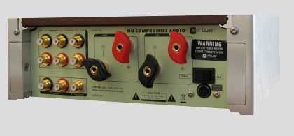 Rear view of Virtue Audio M451 amplifier.