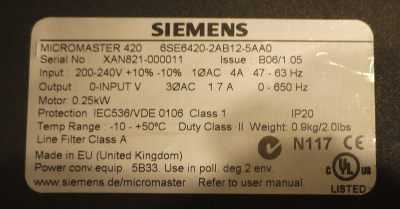 [Siemens Micromaster 420]