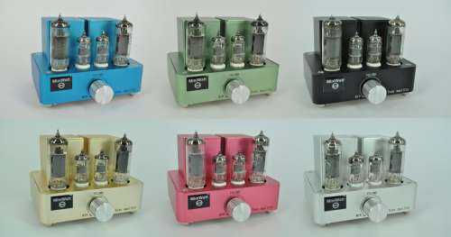 [Colour choices for the Miniwatt integrated valve amplifer]