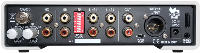 [M2Tech - Nash rockstar phono stage preamplifier/equaliser - rear view]